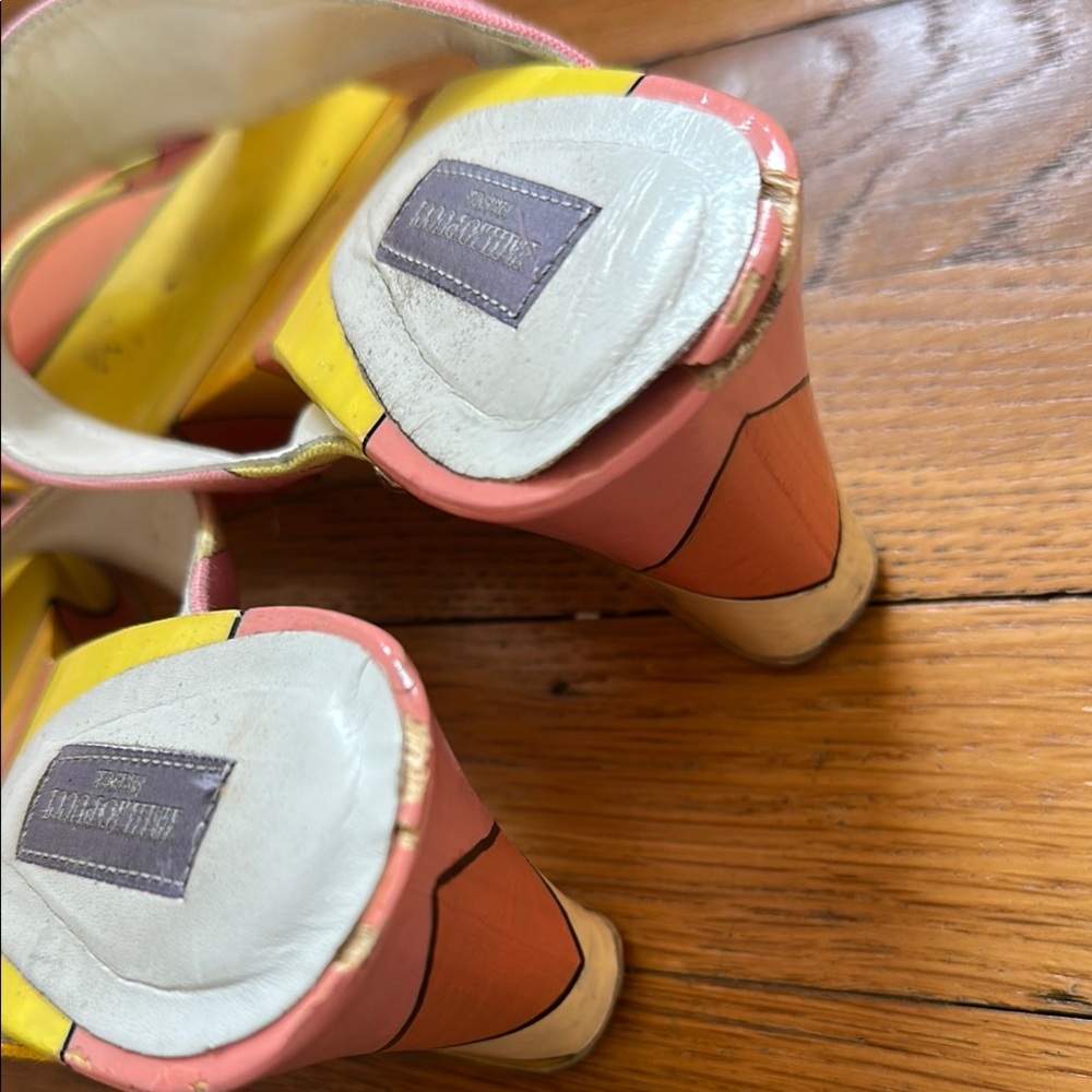 Emilio Pucci Colorful Women's Wedge Strappy Heels - Picture 4 of 6